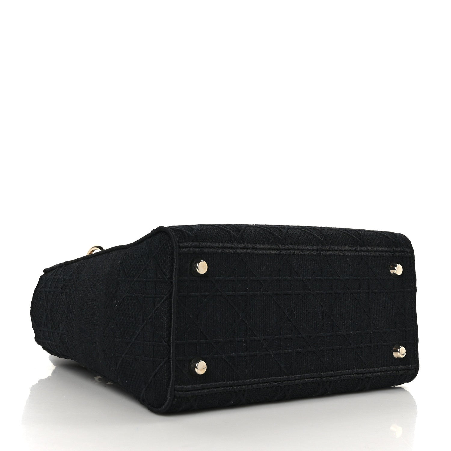 Christian Dior Canvas Embroidered Cannage Medium Lady D-Lite Black 4 of 8