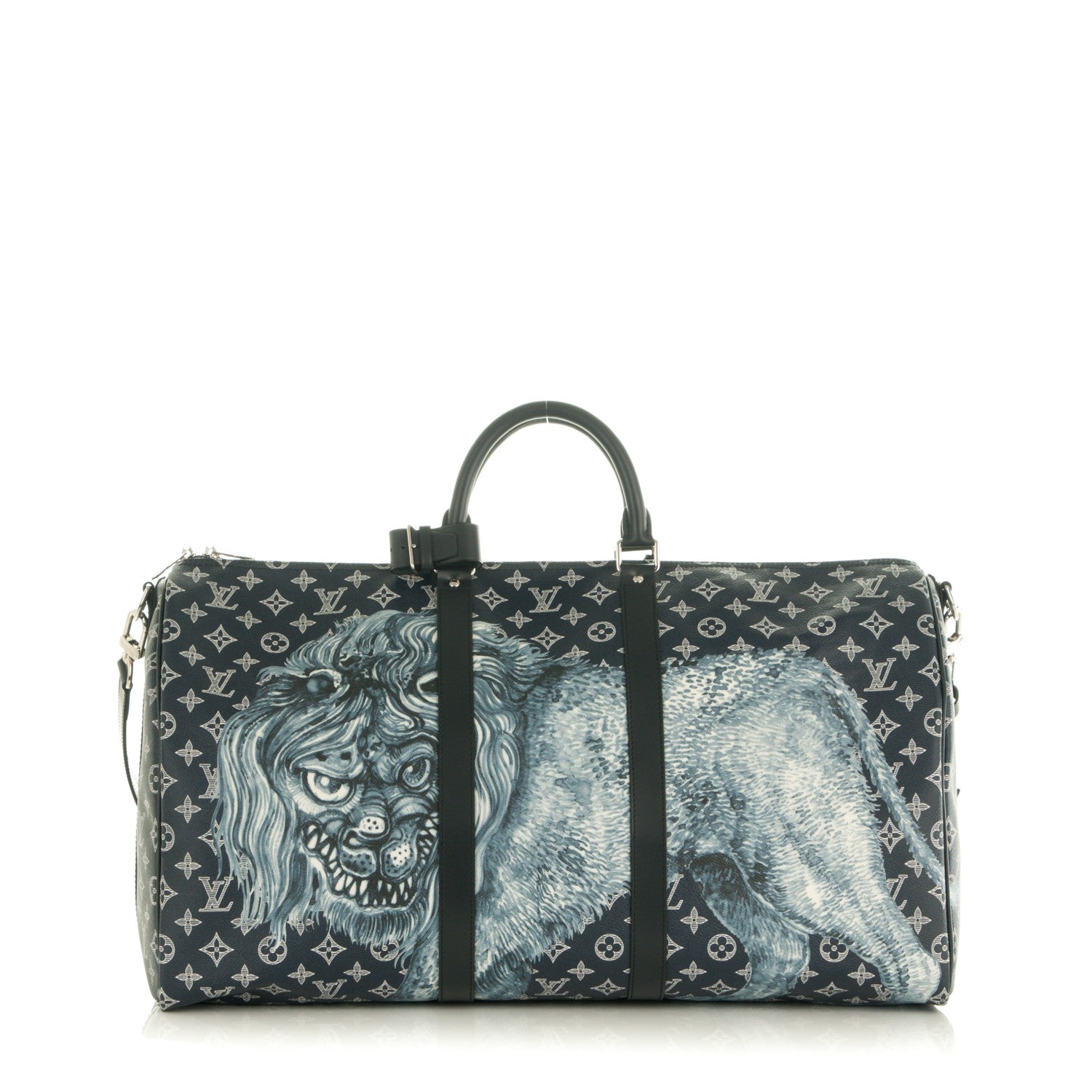 Louis Vuitton Savane Monogram Lion Chapman Keepall Bandouliere 55 Encre 1 of 8