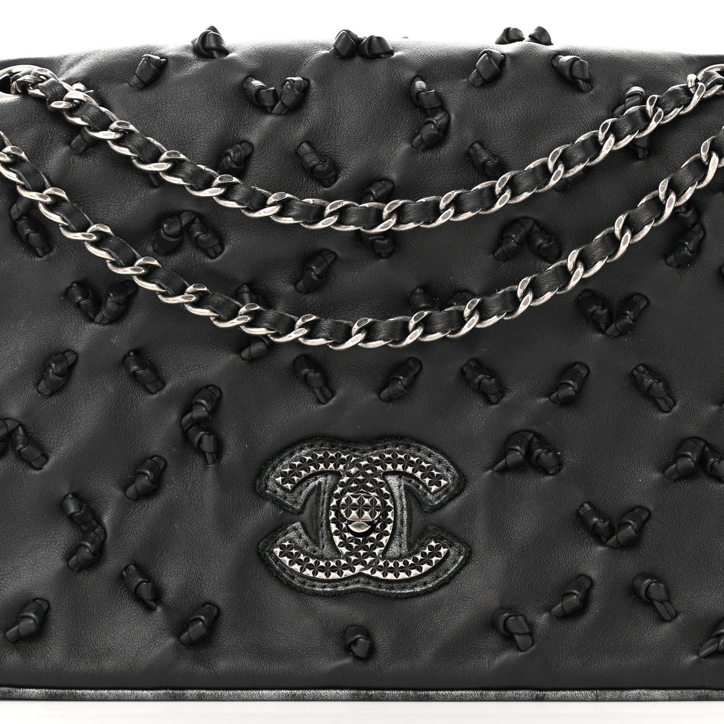 Lambskin Chic Knot Flap Black