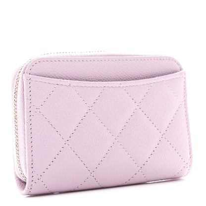 Chanel Caviar Quilted Zip Coin Purse Light Purple 3 of 8