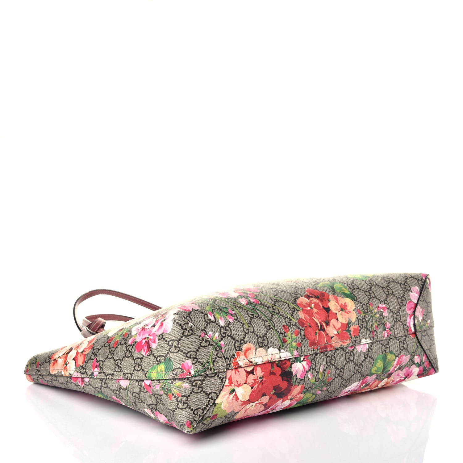 Gucci GG Supreme Monogram Blooms Medium Reversible Tote Beige Multicolor Dry Rose 7 of 16