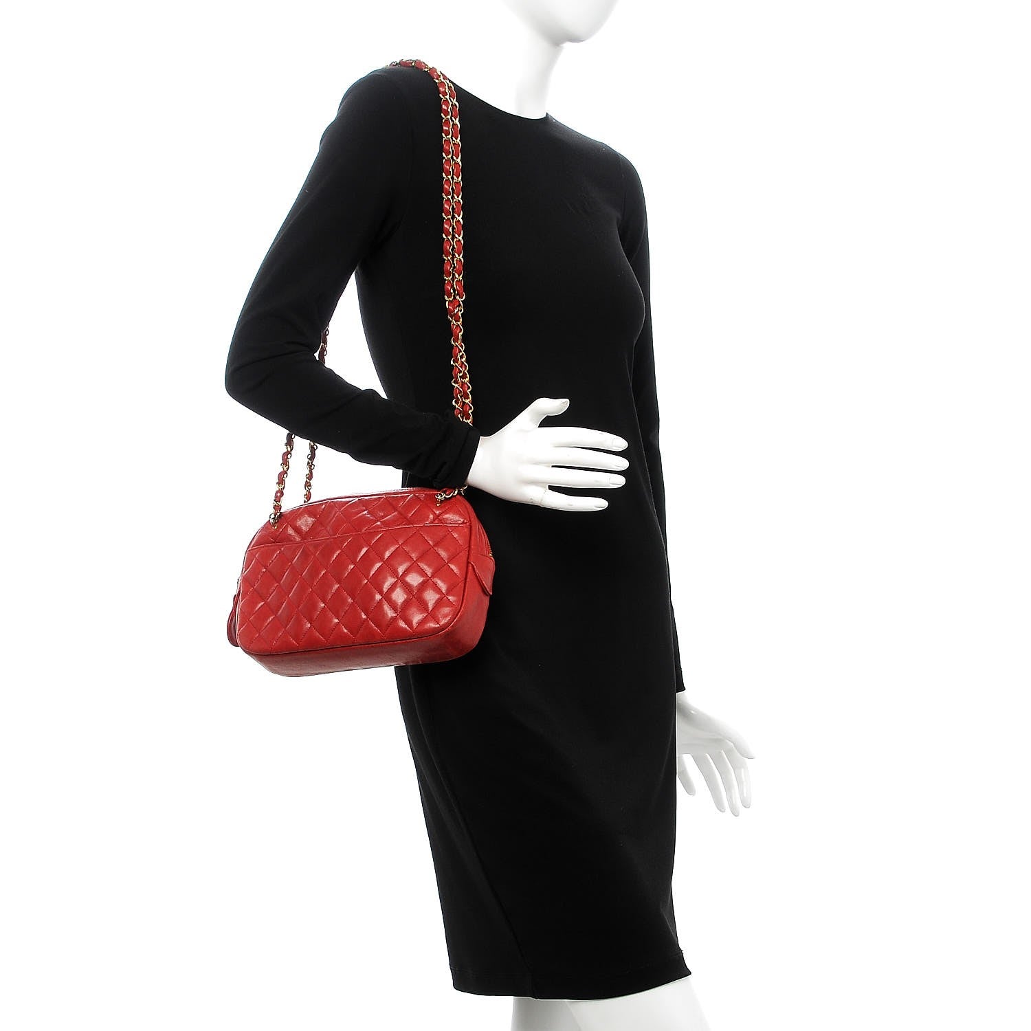 Chanel Lambskin Quilted Camera Case Red 2 of 19