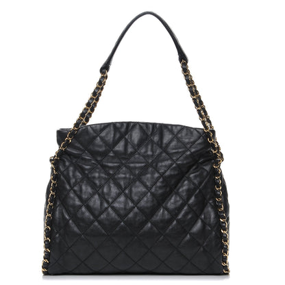 Chanel Calfskin Quilted Medium Chain Me Hobo Black 1 of 7