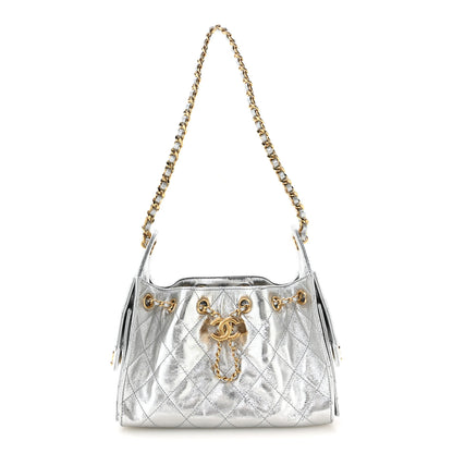 Chanel Metallic Aged Calfskin Quilted Mini Chanel 25 Handbag Silver 1 of 11