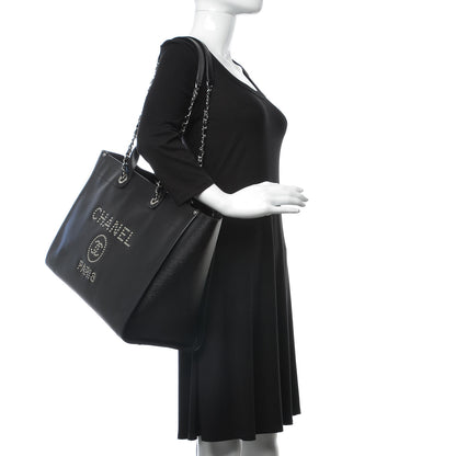 Chanel Caviar Extra Large Studded Deauville Tote Black 2 of 9