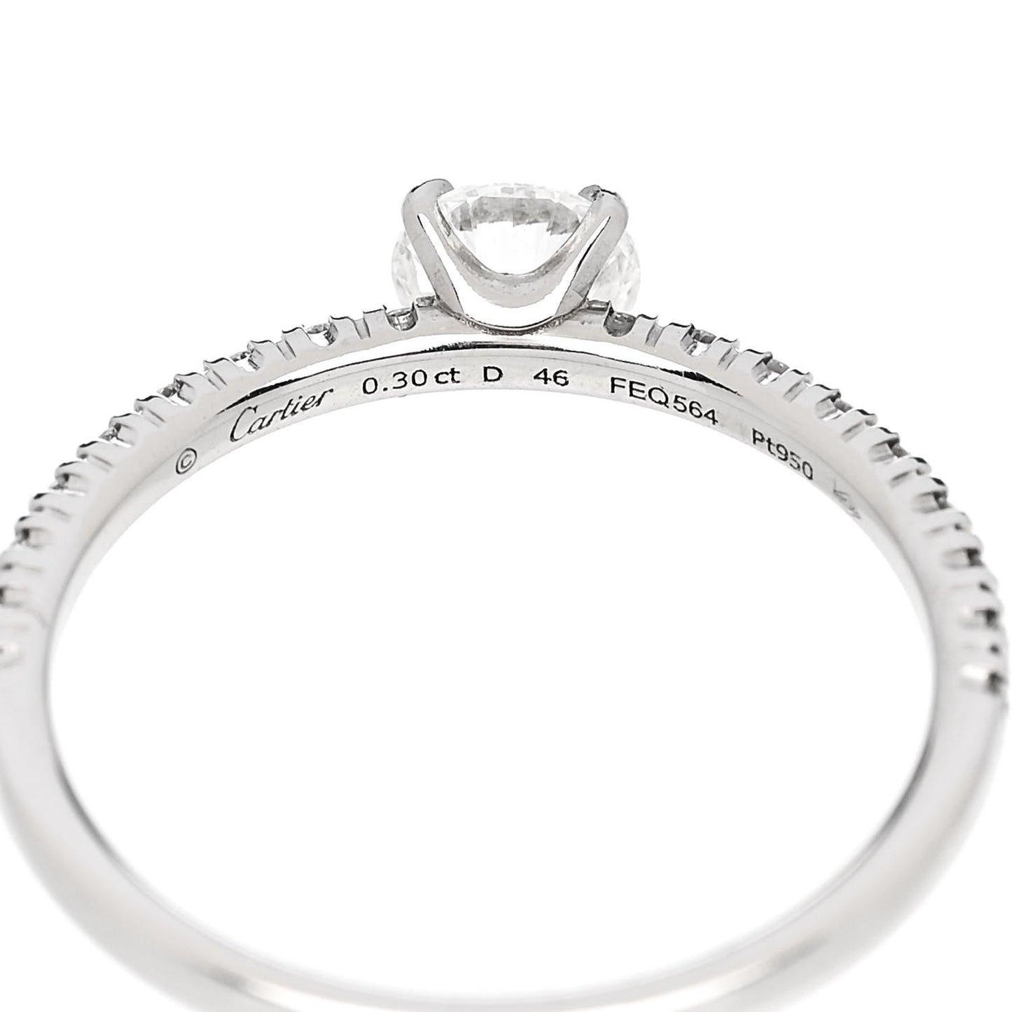 Platinum Diamond .30ct Etincelle De Cartier Solitaire Engagement Ring 46 3.75