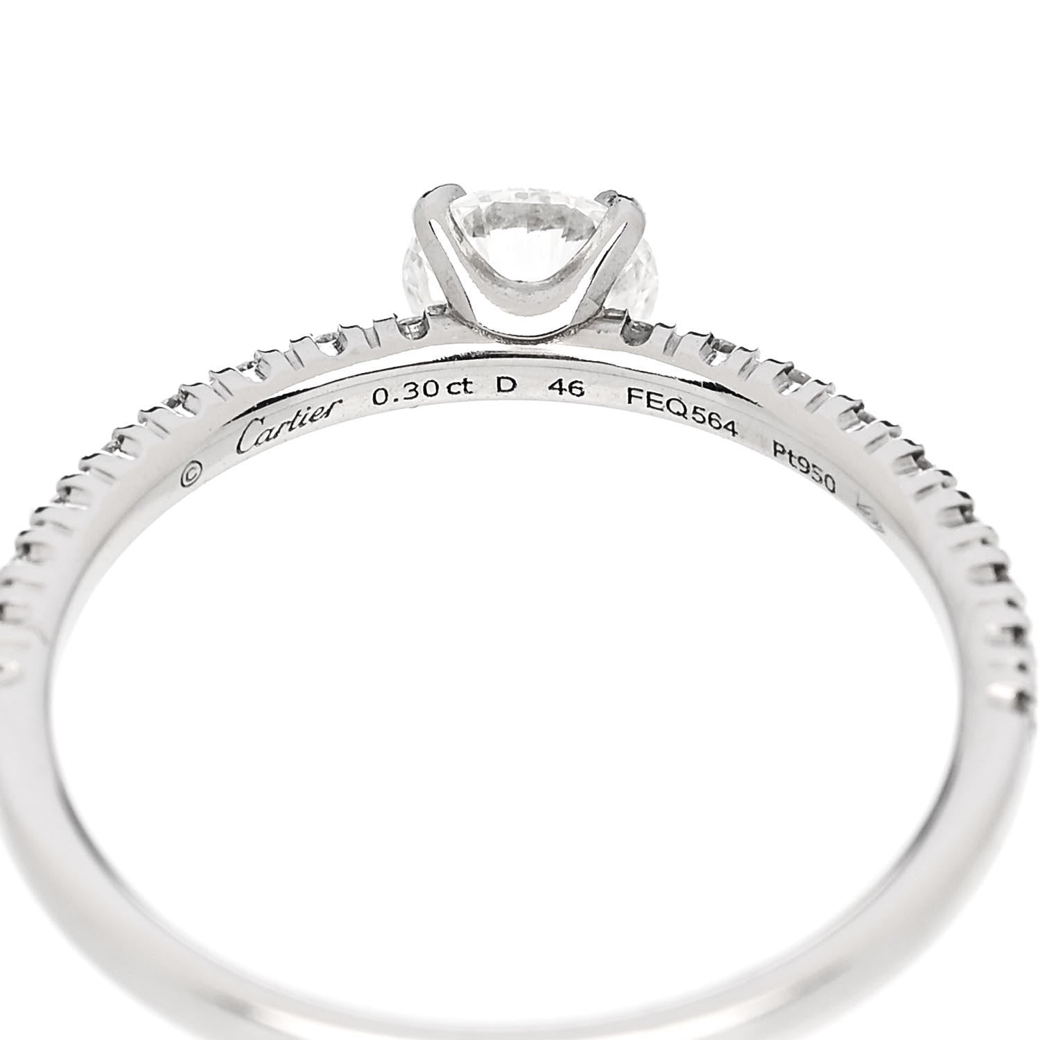 Cartier Platinum Diamond .30ct Etincelle De Cartier Solitaire Engagement Ring 46 3.75 5 of 6