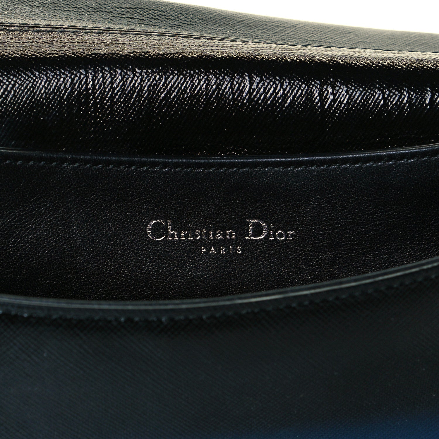 Christian Dior Grained Calfskin Stripe Dune Flap Black 11 of 13