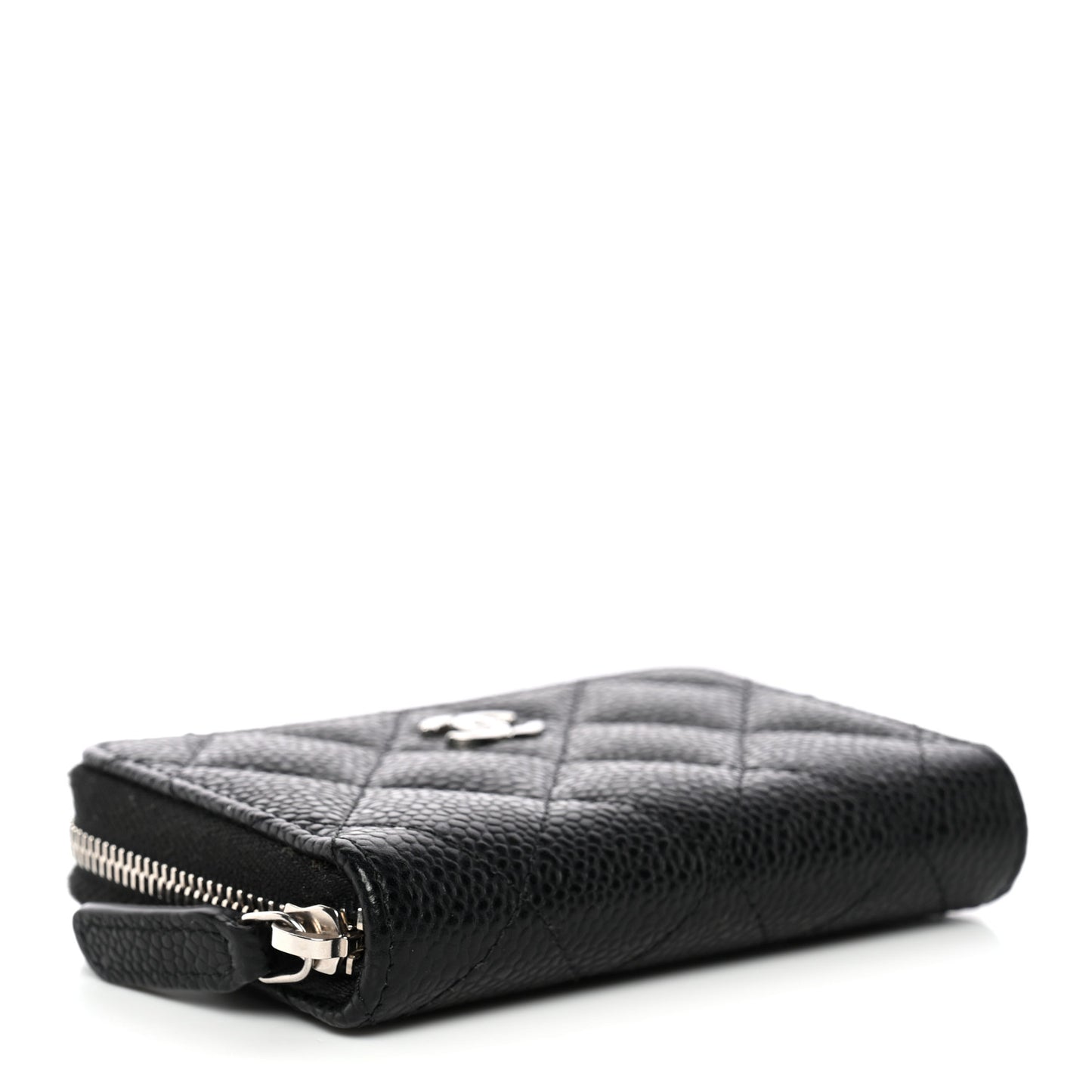 Caviar Quilted Zip Coin Purse Black