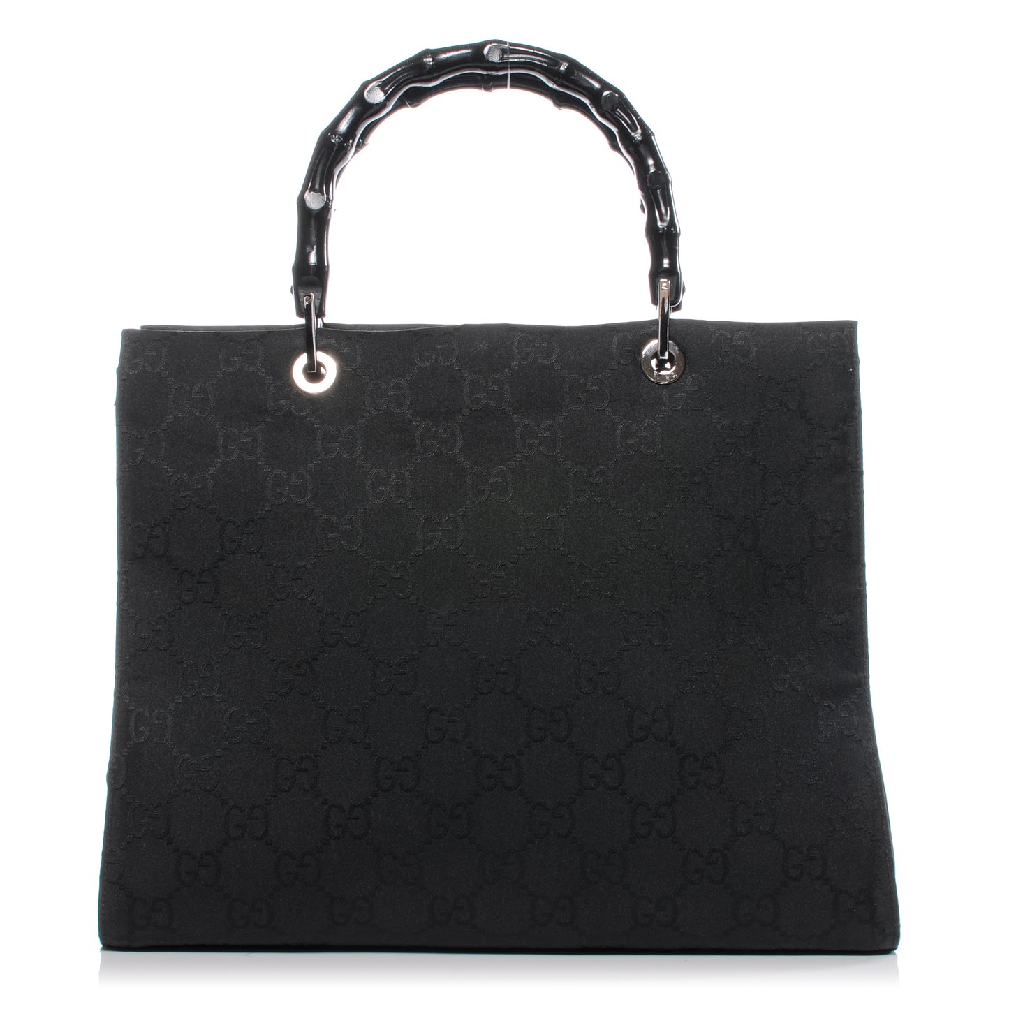 Nylon Monogram Bamboo Handle Bag Black