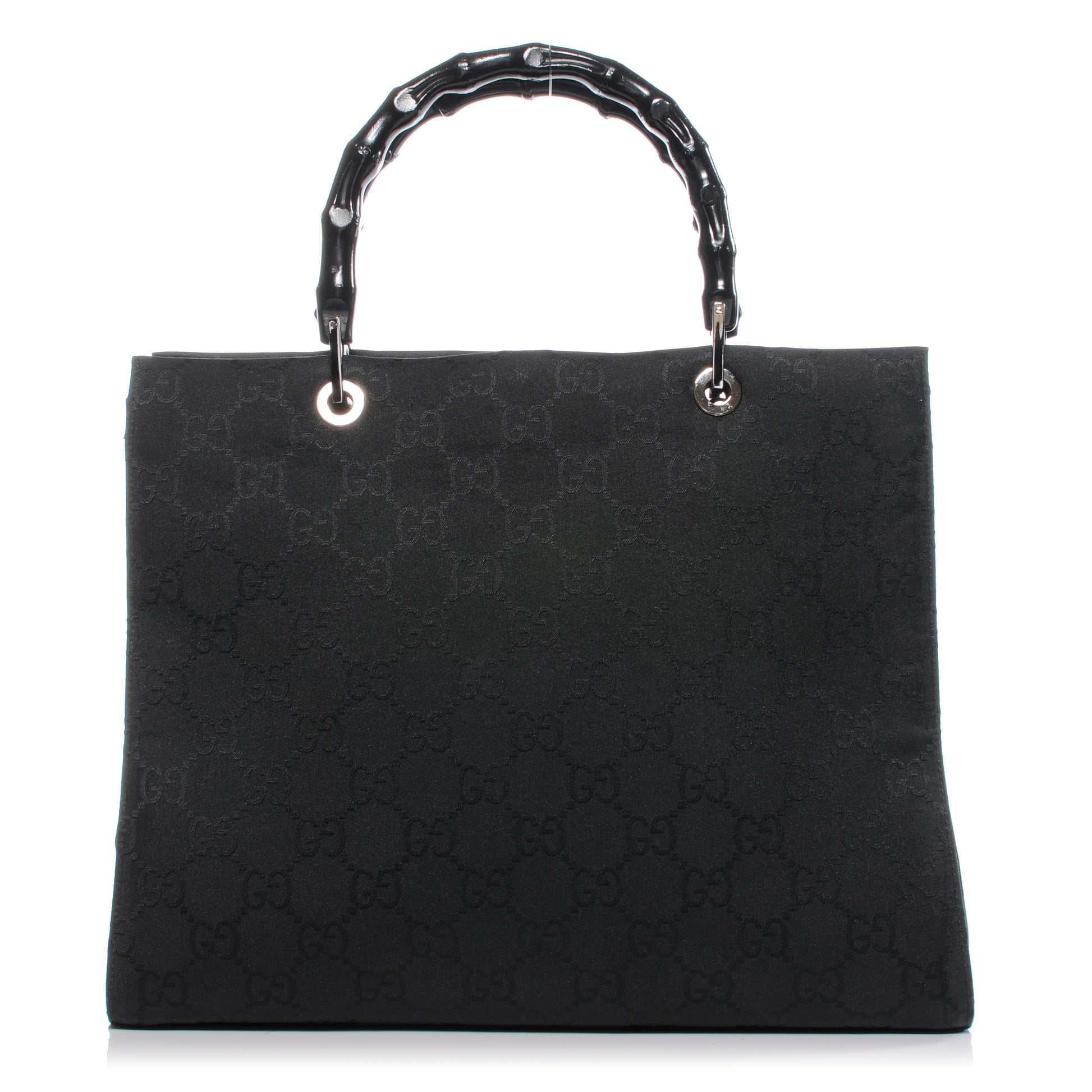 Gucci Nylon Monogram Bamboo Handle Bag Black 1 of 7