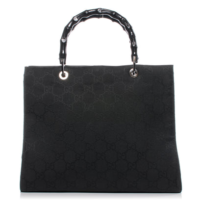 Gucci Nylon Monogram Bamboo Handle Bag Black 1 of 7