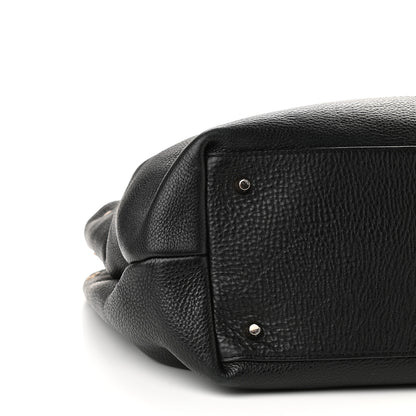 Burberry Grainy Calfskin House Check Medium Maidstone Black 5 of 14