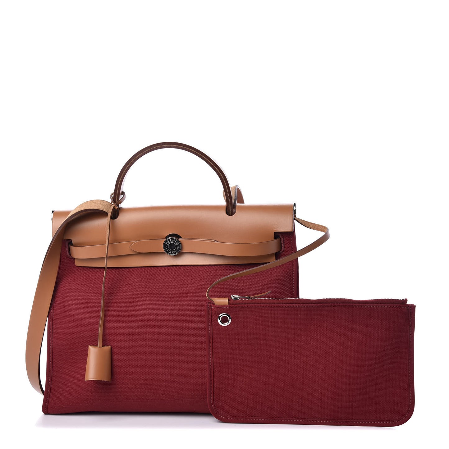 Vache Hunter Toile Herbag Zip 31 PM Rouge Grenat Natural