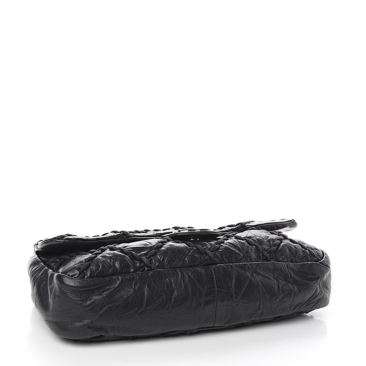 Calfskin Ultra Stitch Oversize Flap Black