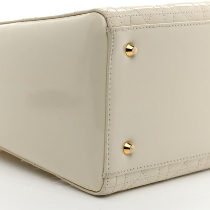 Christian Dior Glazed Calfskin Cannage Medium Lady Dior White 9 of 10