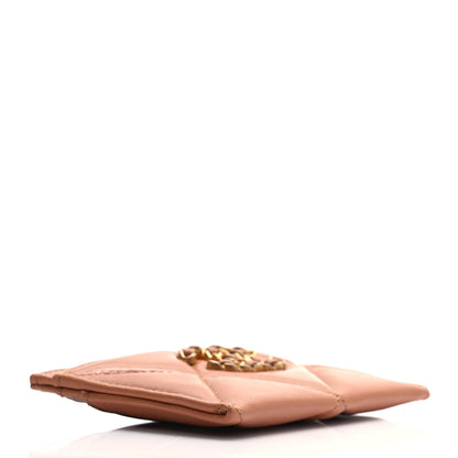 Chanel Lambskin Quilted Chanel 19 Card Holder Brown 3 of 7
