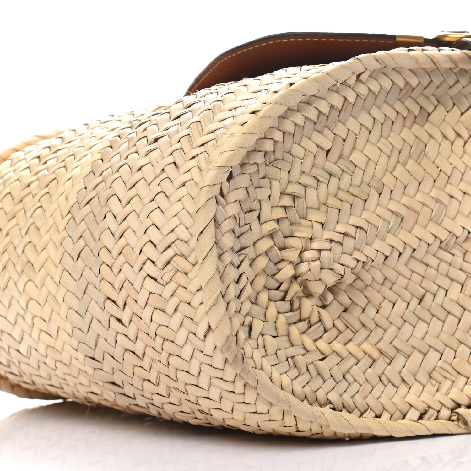 Chloe Raffia Small Grain Calfskin Medium Marcie Basket Tan 6 of 8