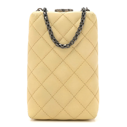 Chanel Lambskin Quilted Kisslock Crossbody Yellow 1 of 11