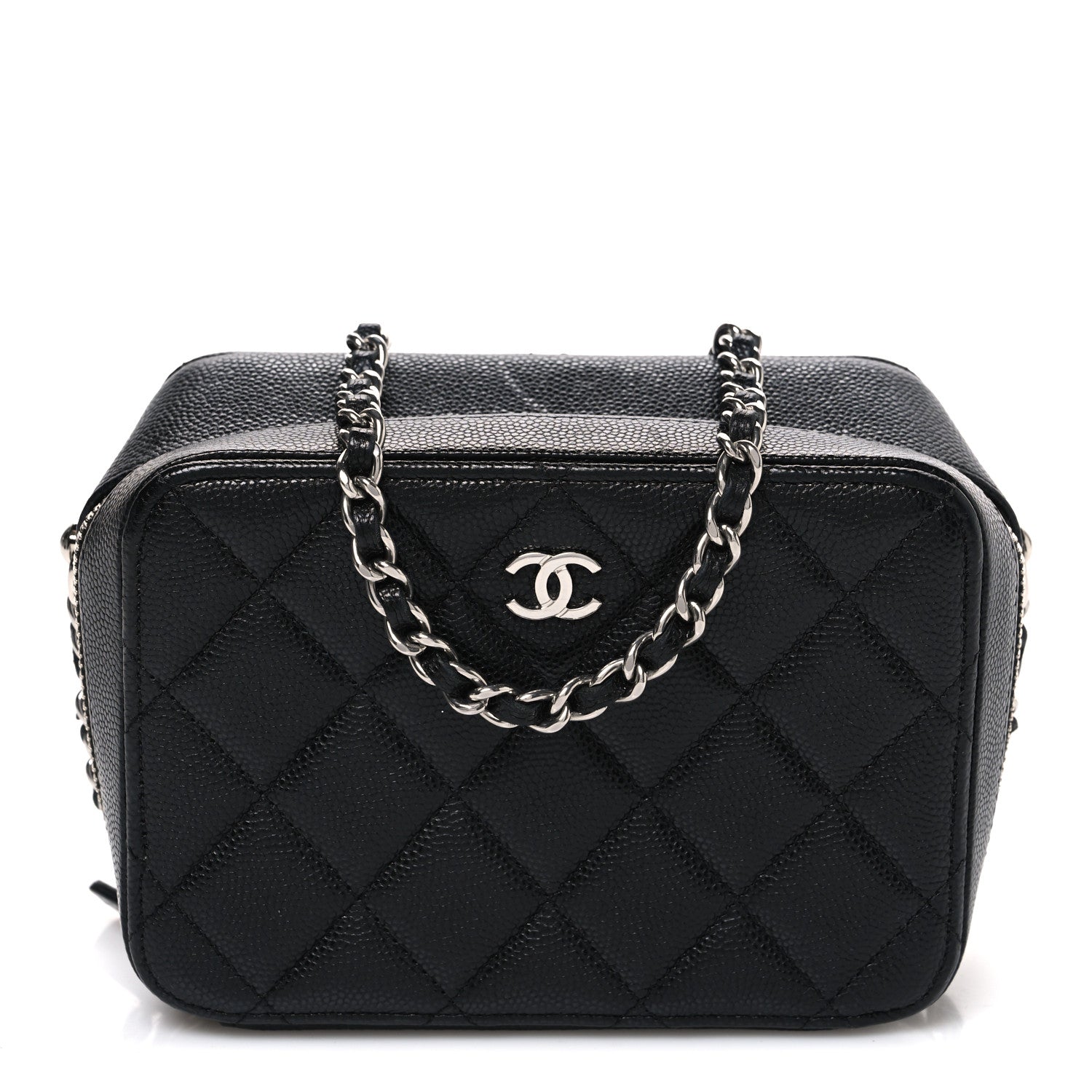 Chanel Caviar Quilted CC Vanity Case With Chain Black 1 of 10