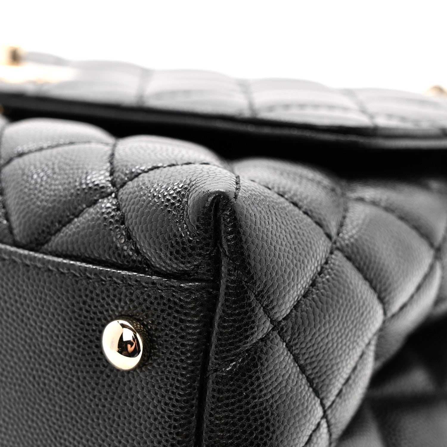 Chanel Caviar Lizard Embossed Quilted Small Coco Handle Flap Black 12 of 13