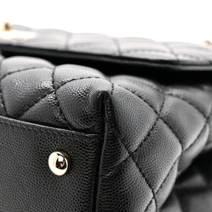 Chanel Caviar Lizard Embossed Quilted Small Coco Handle Flap Black 12 of 13