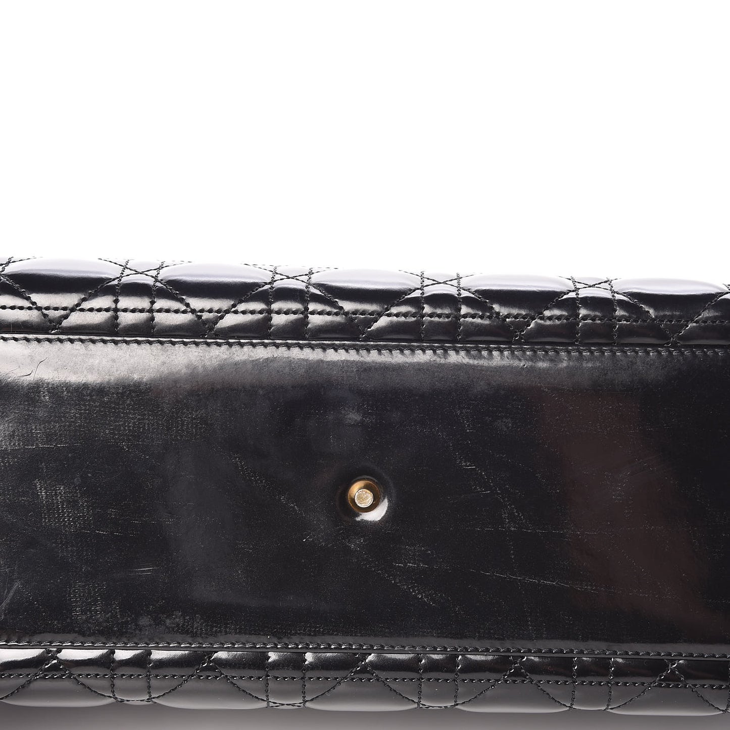 Glazed Calfskin Cannage Large Lady Dior Black