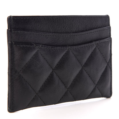 Chanel Crumpled Calfskin Quilted Card Holder So Black 3 of 9