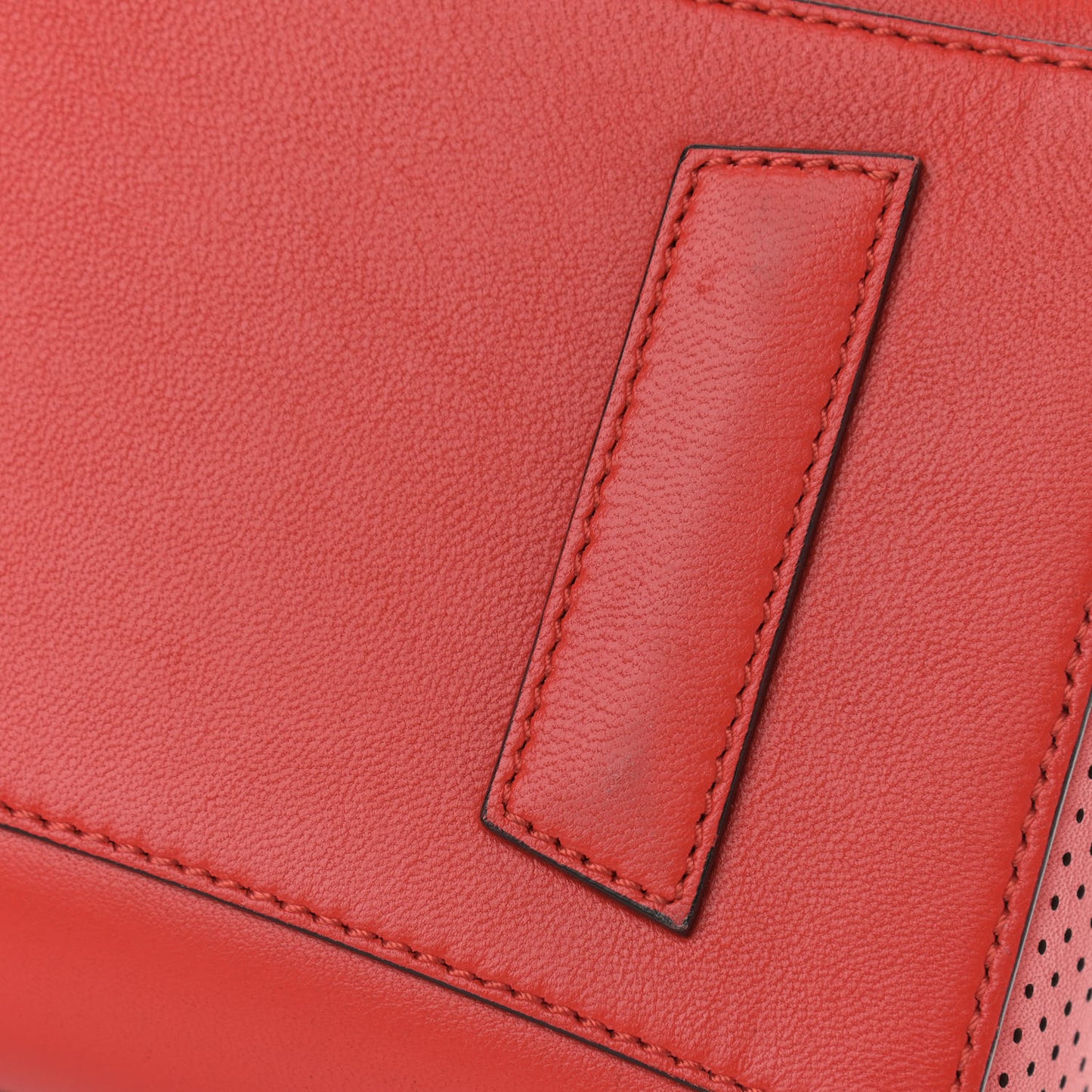 Lambskin Perforated Small Antigona Pop Red