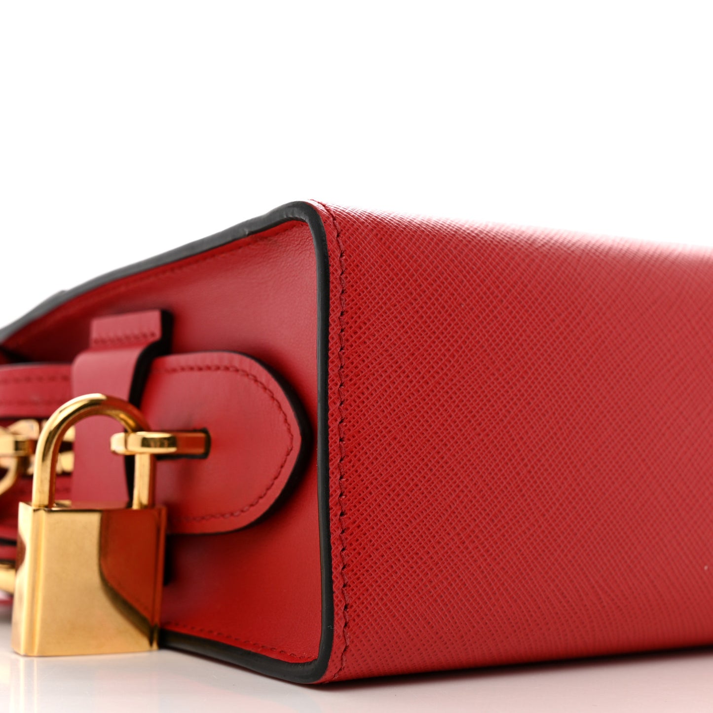 Saffiano City Calfskin Esplanade Crossbody Bag Rosso