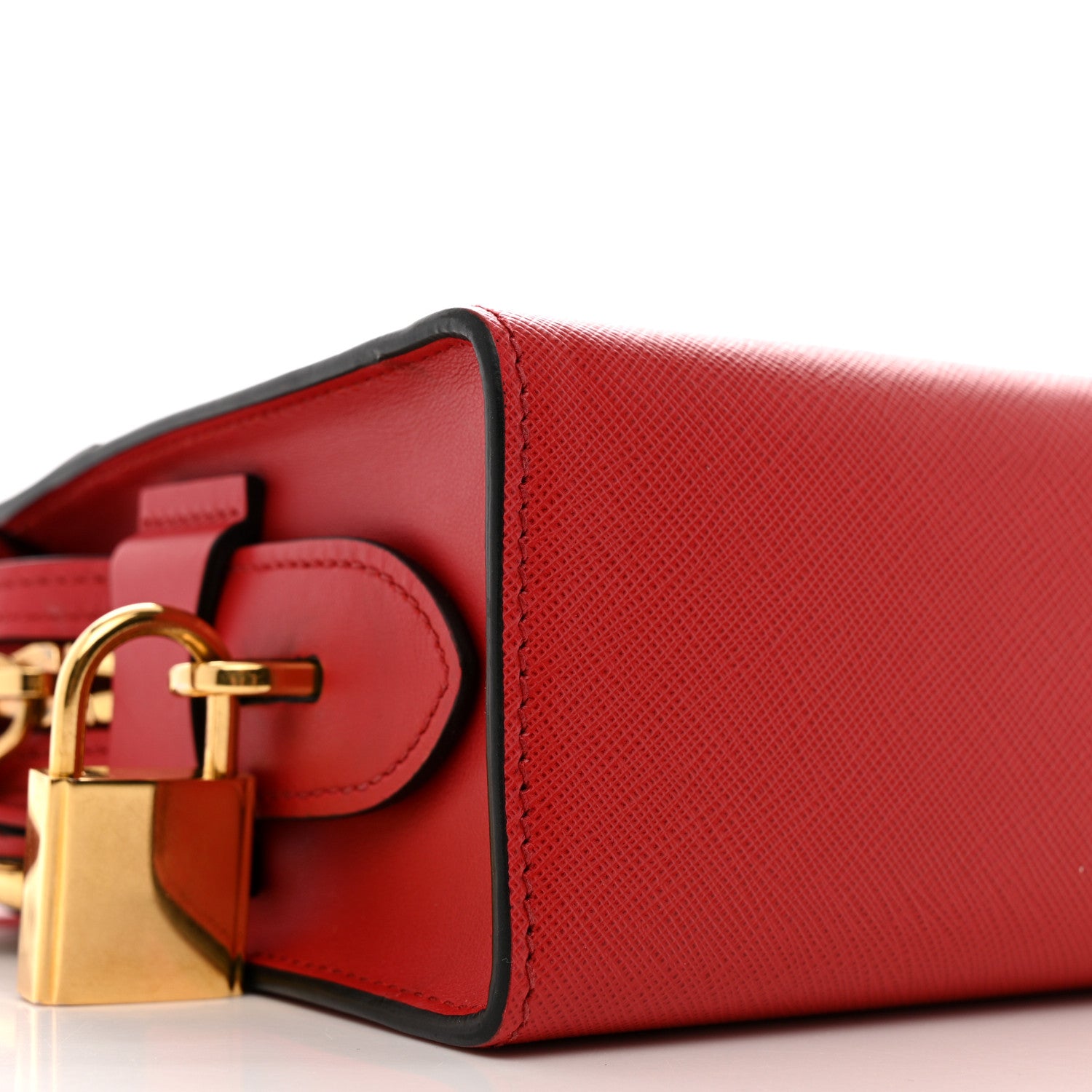 Prada Saffiano City Calfskin Esplanade Crossbody Bag Rosso 8 of 12