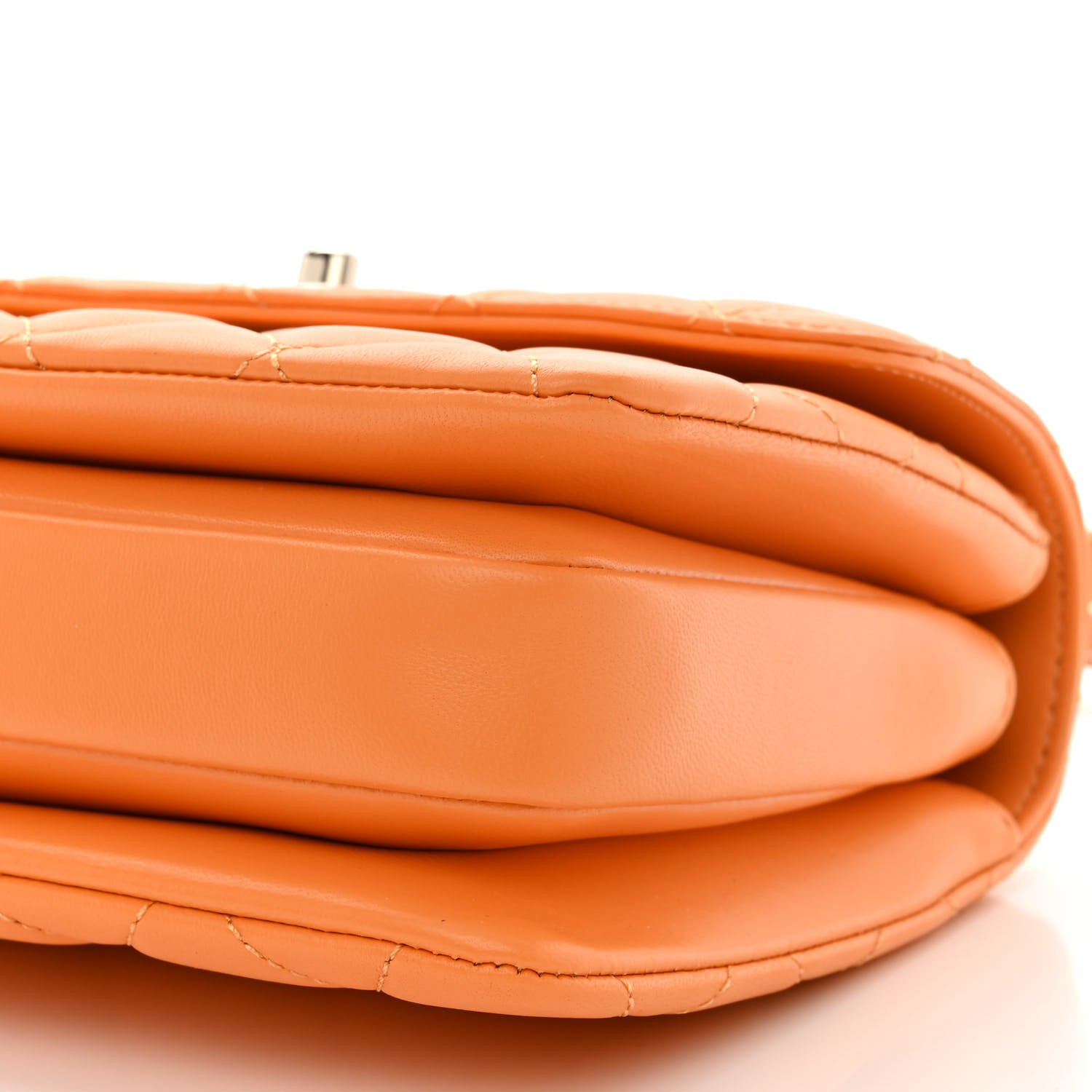 Chanel Lambskin Lacquered Quilted Mini Trendy CC Dual Handle Flap Bag Orange 9 of 11