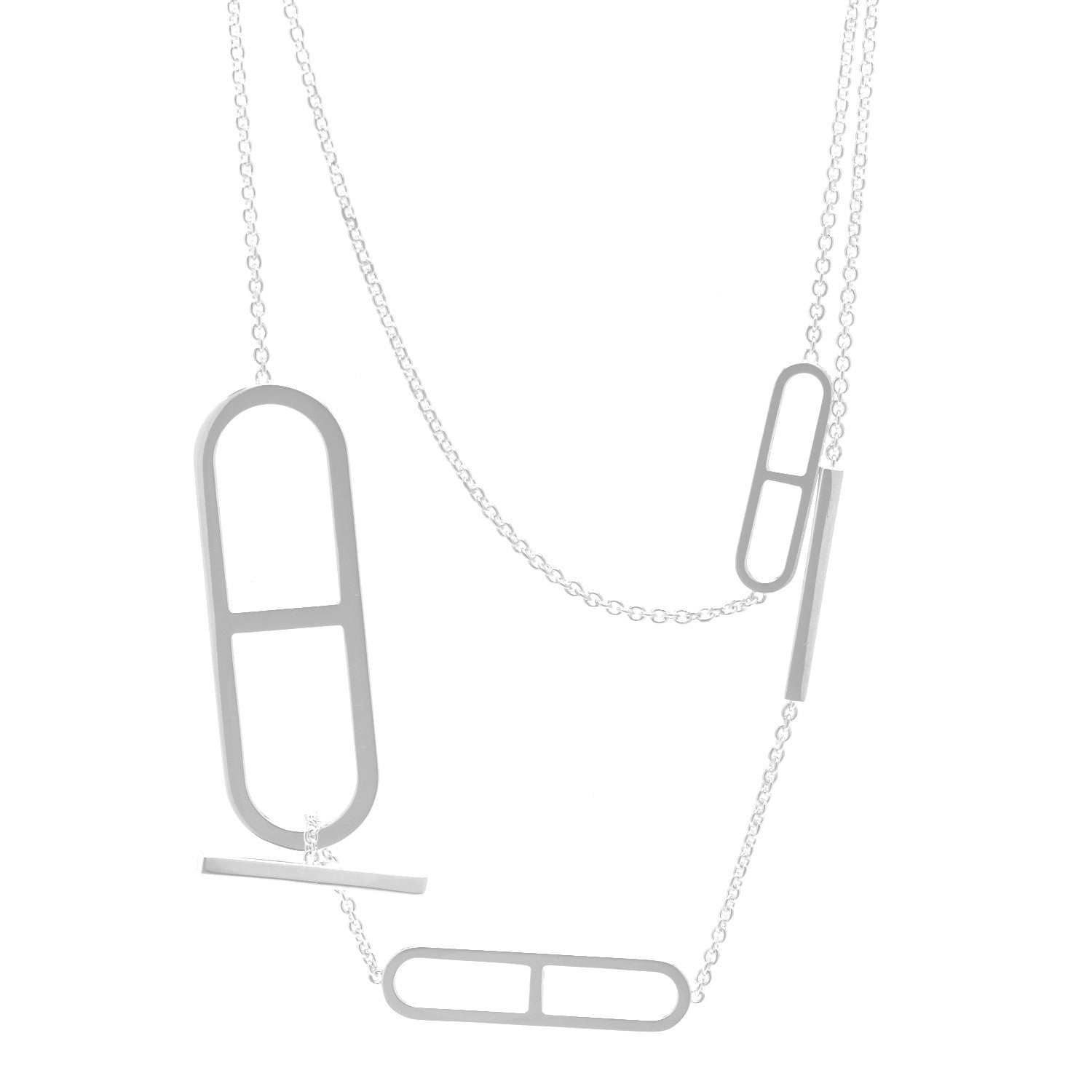 Hermes Sterling Silver Ever Chaine d'Ancre Long Lariat Necklace 1 of 6