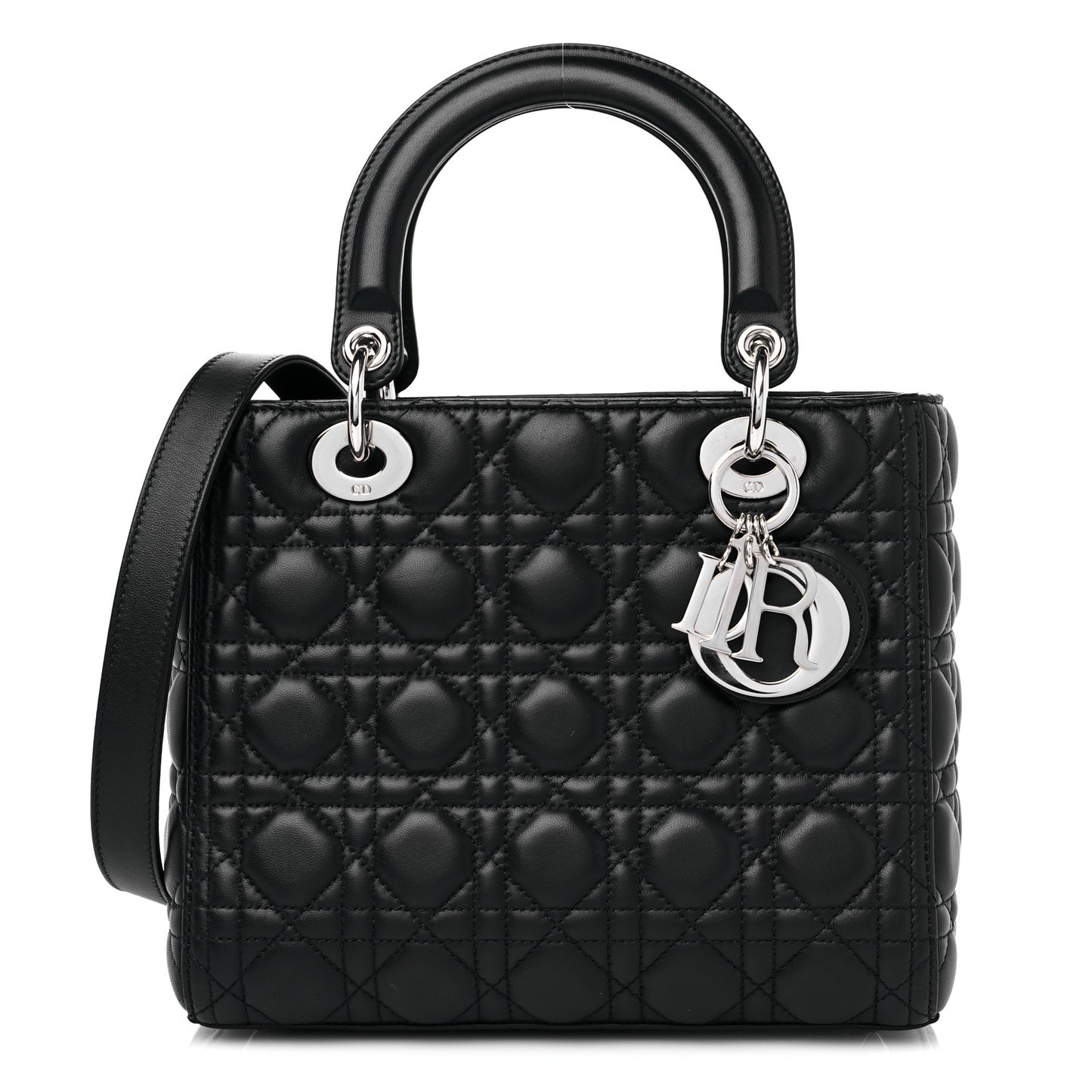 Lambskin Cannage Medium Lady Dior Black