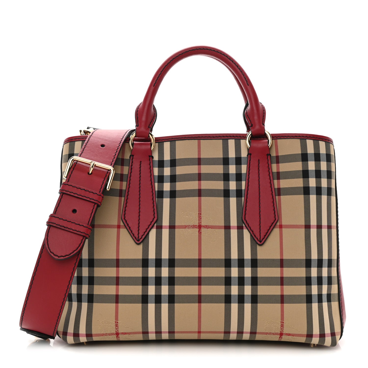 Burberry Horseferry Check Medium Ballingdon Tote Honey Parade Red 1 of 13