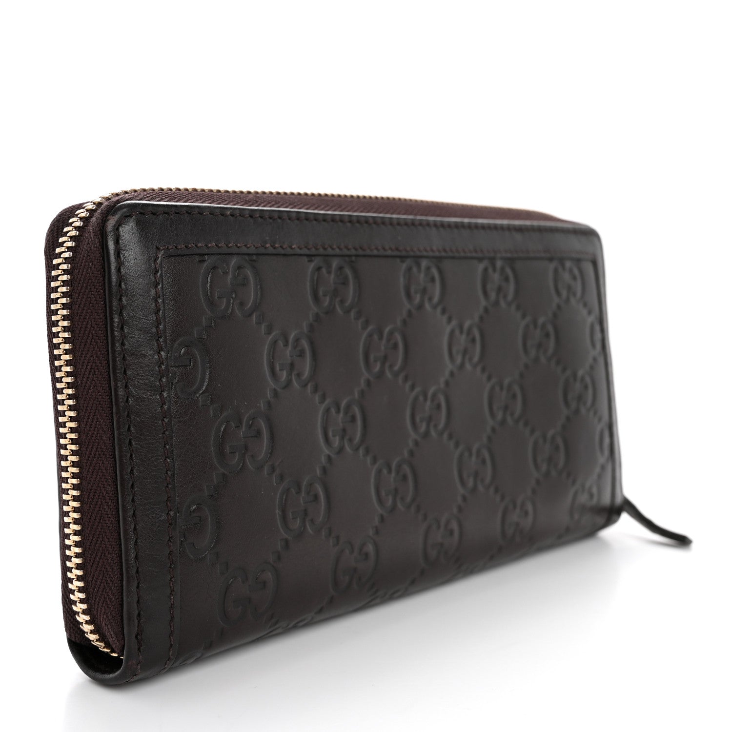 Gucci Guccissima Signature Sukey Zip Around Wallet Brown 3 of 13