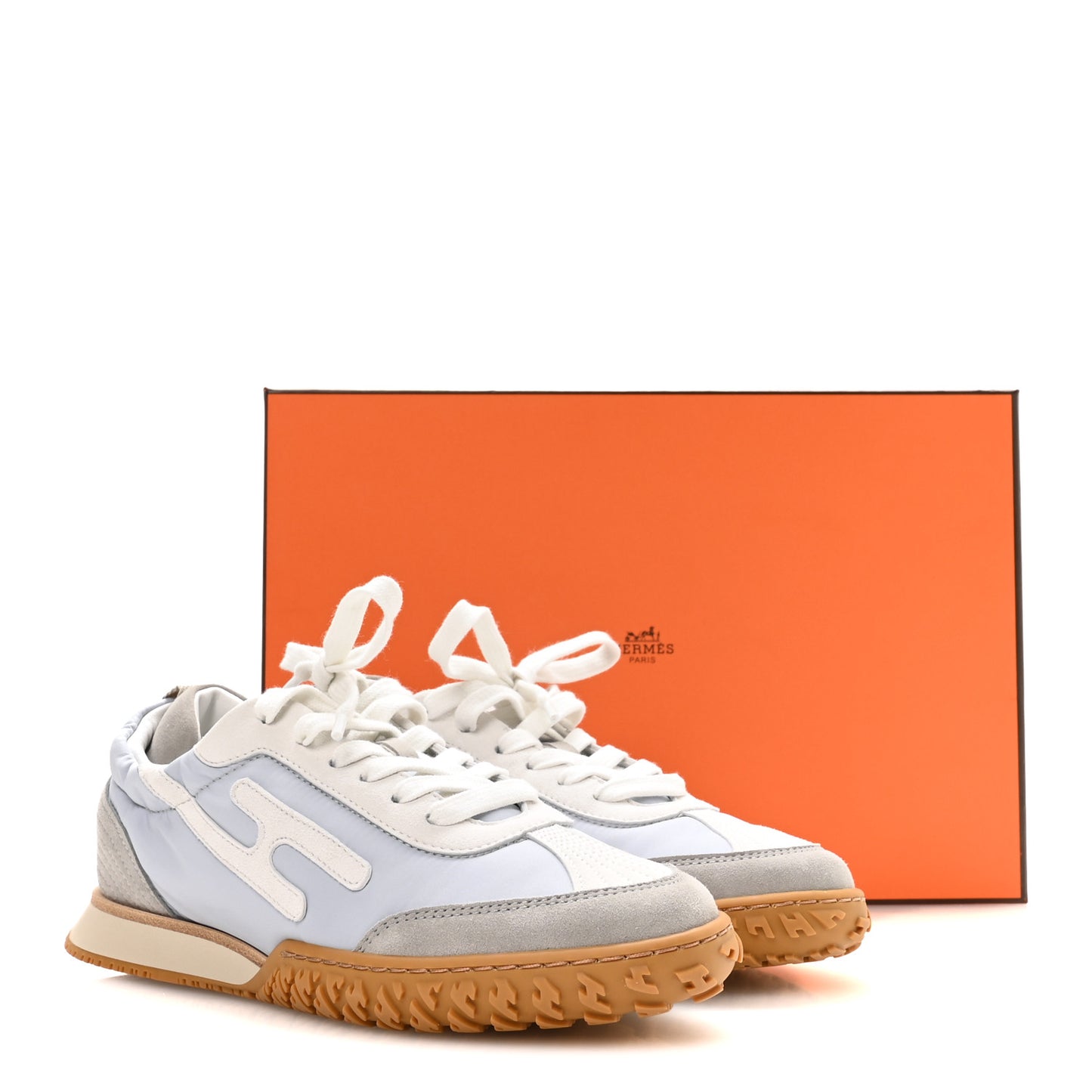 Suede Goatskin Jet Sneakers 36 Gris Arctique Blanc