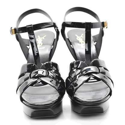 Saint Laurent Patent Tribute 75 Platform Sandals 38.5 Black 3 of 10