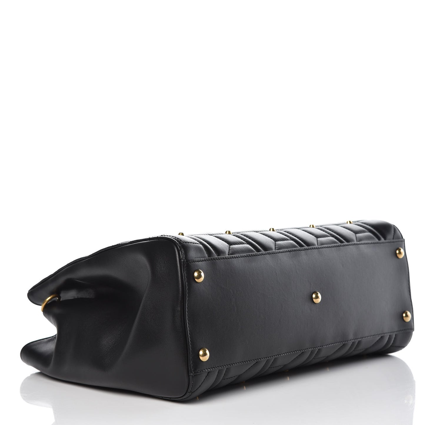 Calfskin Matelasse Studded Medium GG Marmont Tote Black