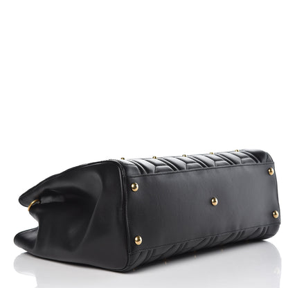 Gucci Calfskin Matelasse Studded Medium GG Marmont Tote Black 4 of 7