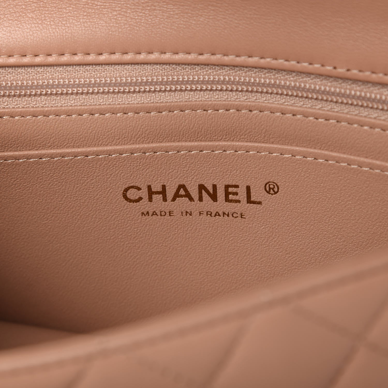 Chanel Lambskin Quilted Mini Top Handle Rectangular Flap Beige 8 of 11