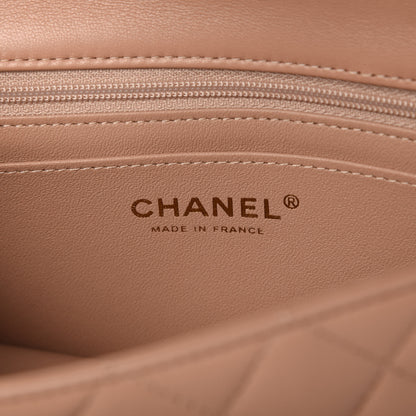 Chanel Lambskin Quilted Mini Top Handle Rectangular Flap Beige 8 of 11