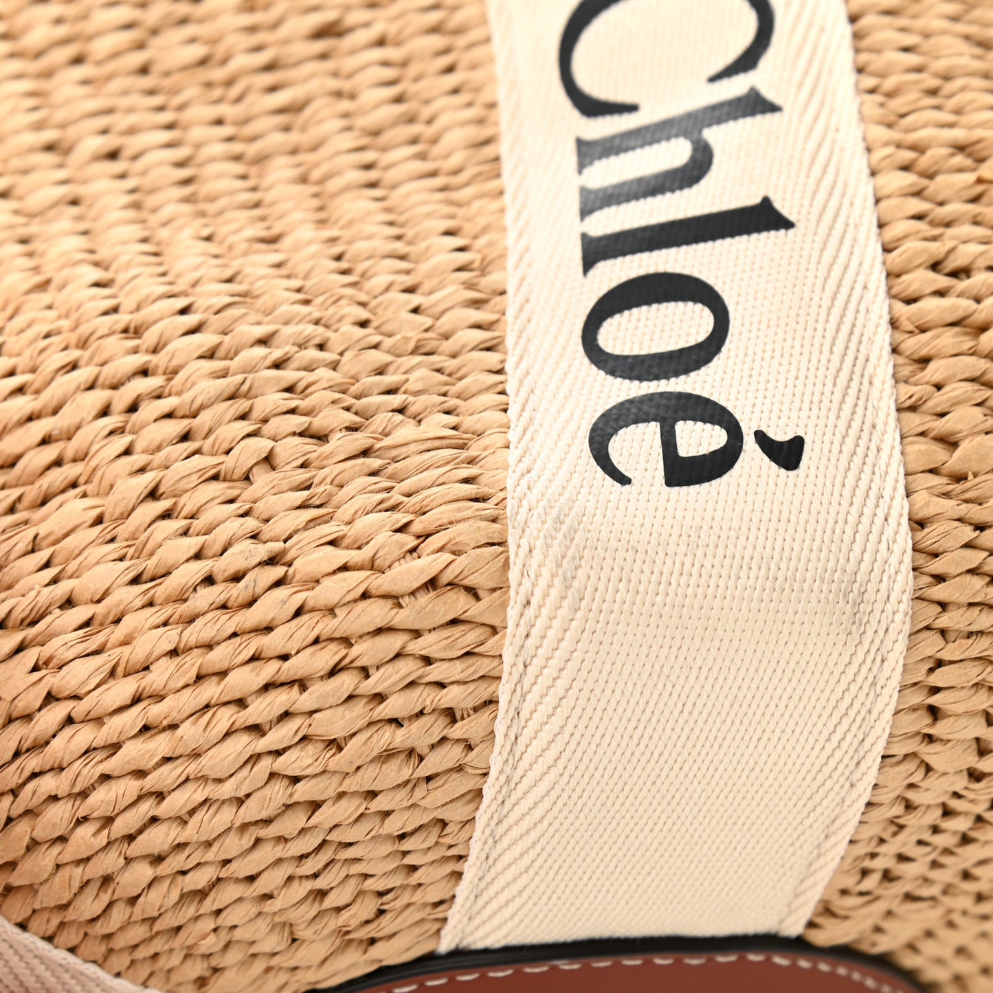 Raffia Large Woody Tote White