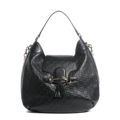 Gucci Guccissima Medium Emily Hobo Black 1 of 7