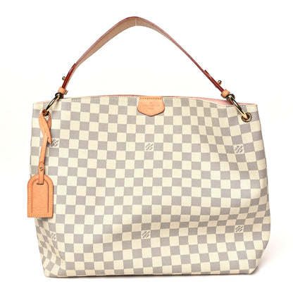 Louis Vuitton Damier Azur Graceful MM Rose Ballerine 1 of 9