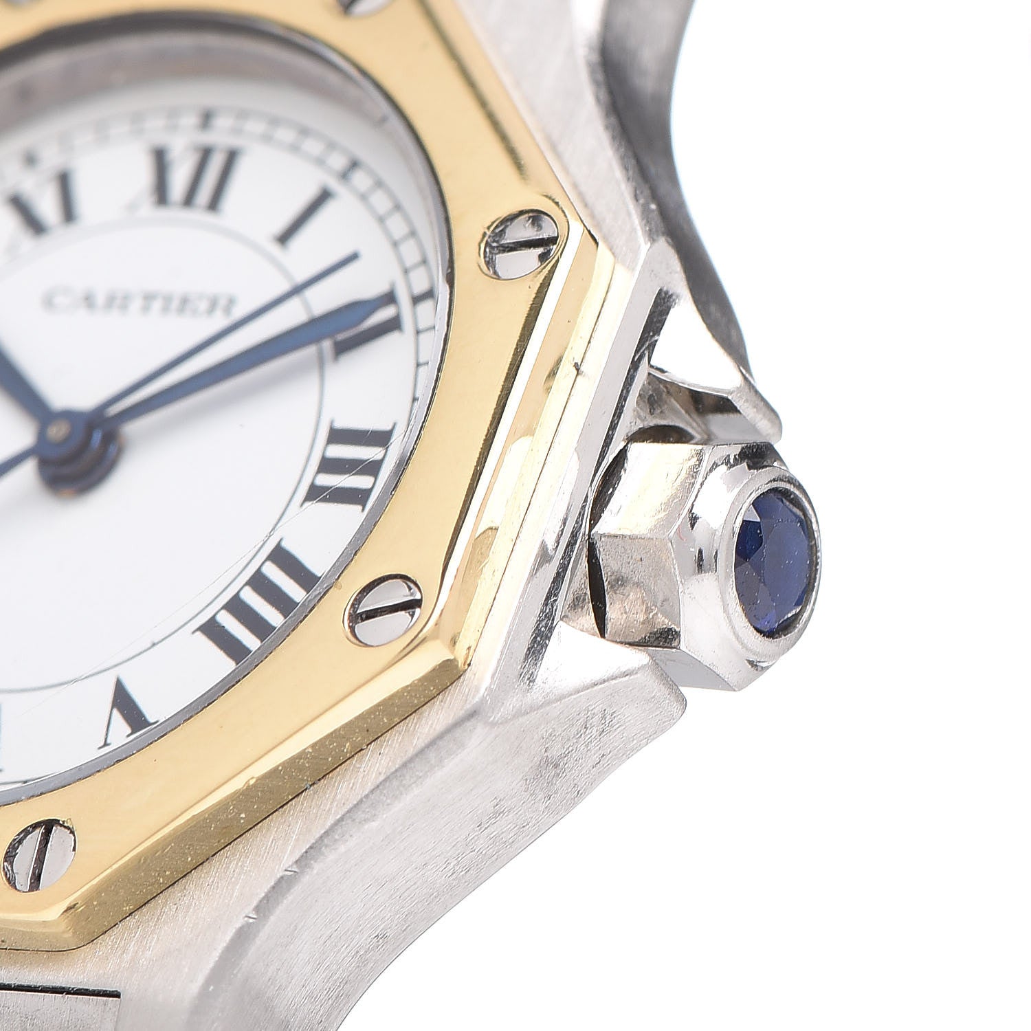 Cartier Stainless Steel 18K Yellow Gold 25mm Santos Octagon Automatic Watch 7 of 7