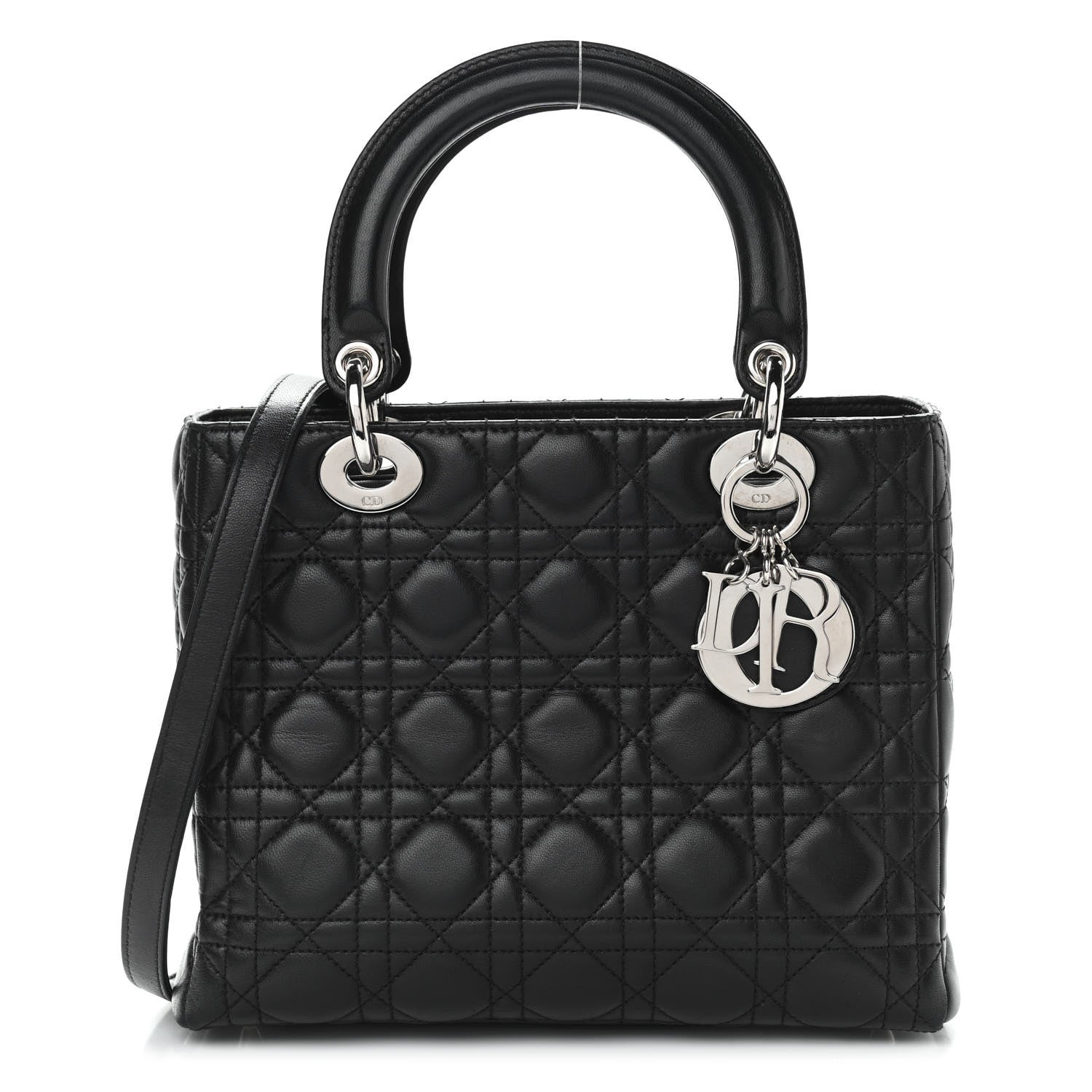 Christian Dior Lambskin Cannage Medium Lady Dior Black 1 of 9
