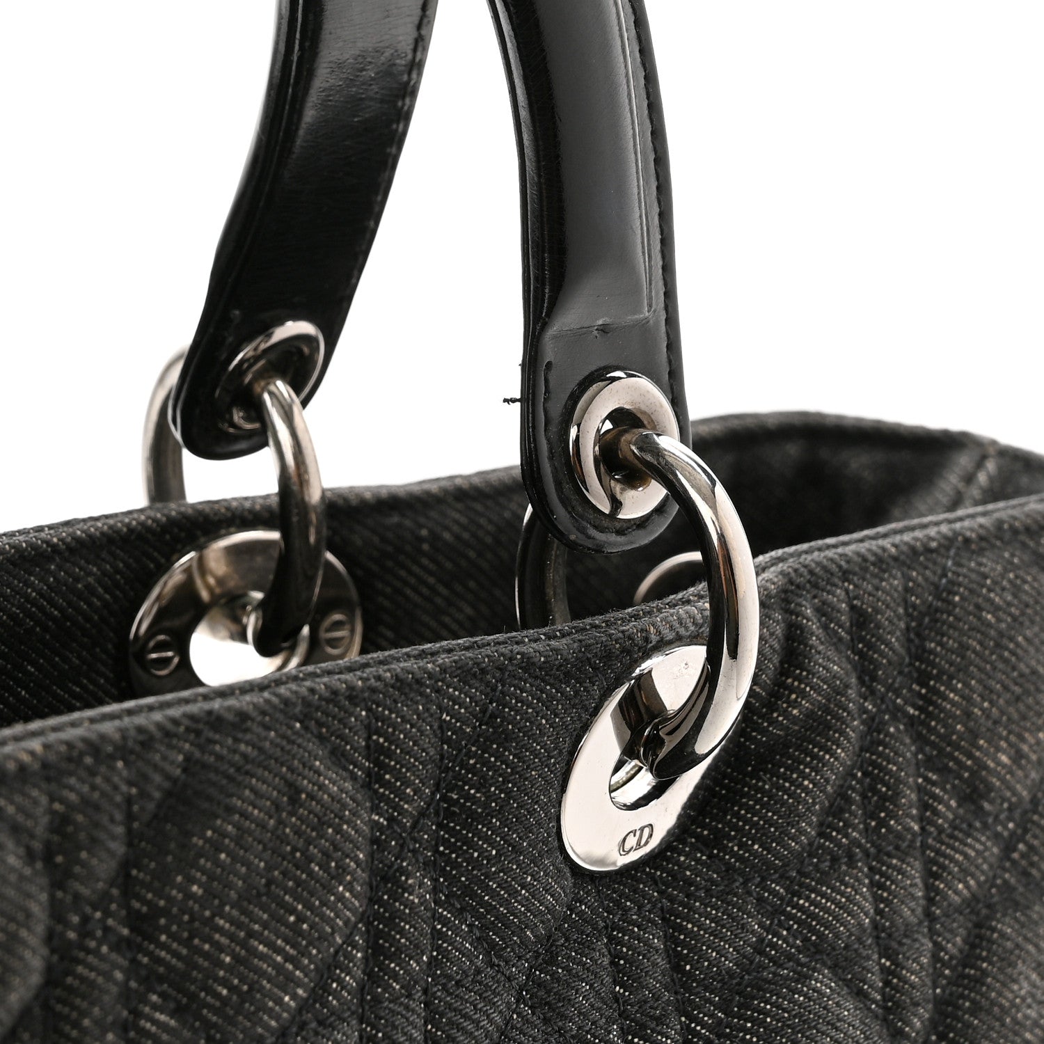 Christian Dior Denim Cannage Large Lady Dior Black 11 of 13