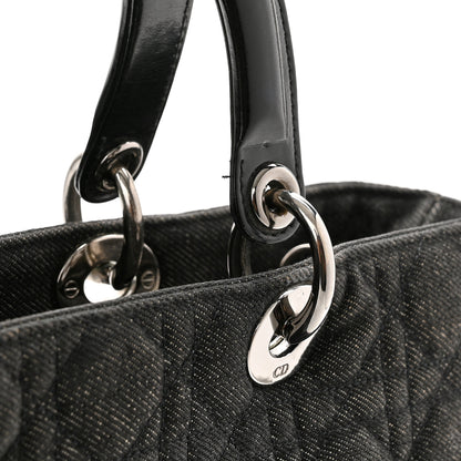 Christian Dior Denim Cannage Large Lady Dior Black 11 of 13