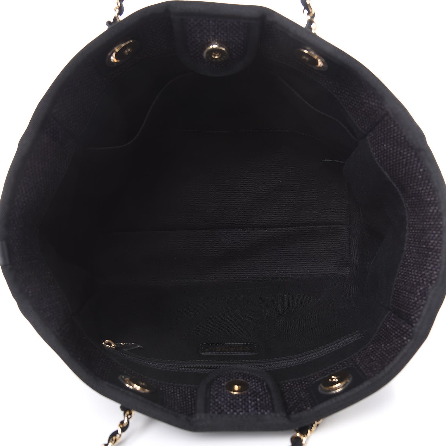 Chanel Woven Straw Raffia Small Deauville Tote Black 5 of 14